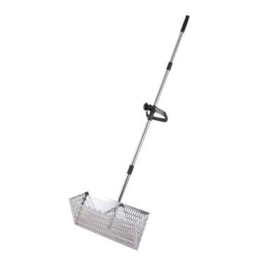 Imagem de Fxzqgnh Ancinho para Areia, Cesto Largo, Peneira, Multifuncional, Pá Grande para Gatos, Pá para Animais de Estimação, Ancinho para Remover Fezes de Cachorro, Prata