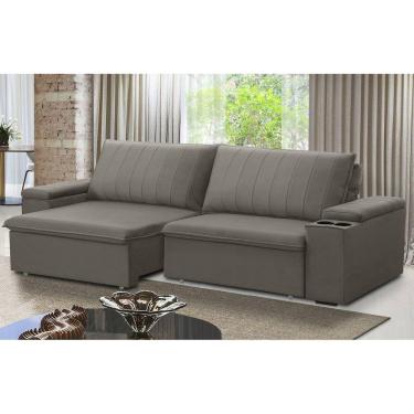 Imagem de Sofá Retrátil e Reclinável 4 Lugares 245cm com Porta Copos Ballarat Castor