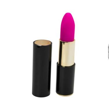 Imagem de Mini Massageador Vibratório Batom USB Recarregável, Silencioso, Rosa, 10 Padrões de Vibração, Silicone, IPX5, 10.7cm