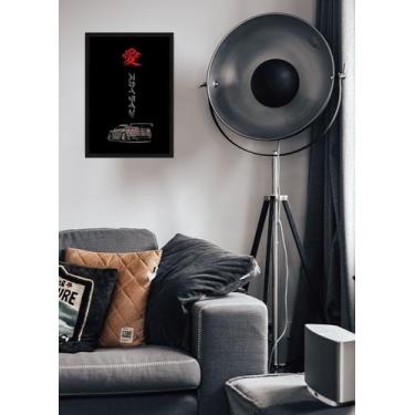 Imagem de Quadro Nissan Skyline com Vidro e Moldura Preta Tam:A4 - Spark Loja