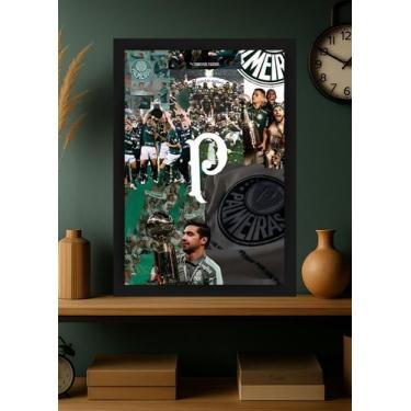 Imagem de Quadro Palmeiras Verdão com Vidro e Moldura Preta Tam:A4 - Spark Loja