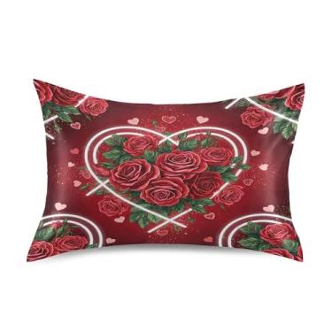 Imagem de SEHANY Capas de almofada elegantes de seda rosas para cabelo e pele, capas de almofada de cetim respiráveis macias e refrescantes com fecho de envelope, tamanho king (50,8 x 66 cm)