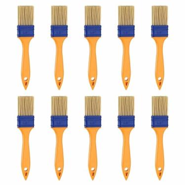 Imagem de HARFINGTON 15 pincéis de tinta plana de 3,5 cm, cerdas de nylon com cabo plástico amarelo para tintas, artesanato, vernizes, colas, gesso, parede, móveis, cercas, decks