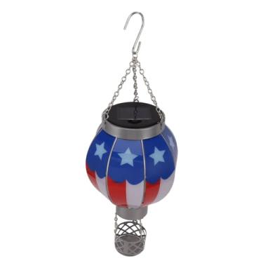 Imagem de RiToEasysports Luzes Exteriores do Balão de Ar Quente da Lanterna Solar, Ferro Automático Em Fora da Iluminação Branca Quente para a Decoração do Acampamento Pátio Jardim Com Bateria 600mah