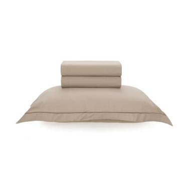 Imagem de Karsten Jogo de Cama Solteiro 200 Fios Deliz Grão com Bege 100% Algodão 3 Peças