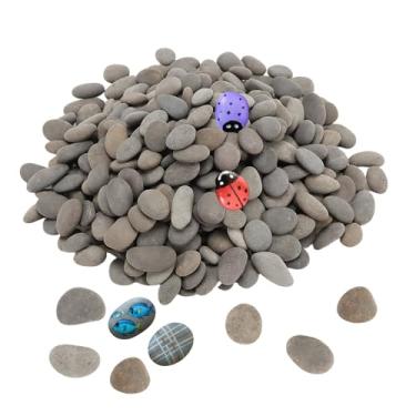 Imagem de KEILEOHO 400 peças pequenas pedras de pintura para projetos de arte DIY - seixos planos lisos para artesanato, decoração de aquário de peixes, paisagismo de jardim, detalhes selecionados à mão