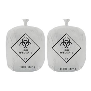 Imagem de Kit 200 Unidade Saco de Lixo Hospitalar Infectante Rava 100L