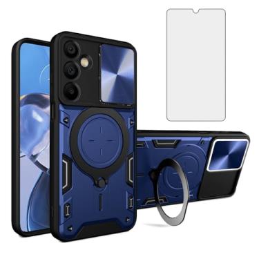 Imagem de Asuwish Capa de telefone para Samsung Galaxy A16 5G/4G capa magnética para câmera deslizante com protetor de tela de vidro temperado e suporte de anel acessórios para celular híbrido fino A 16 16A