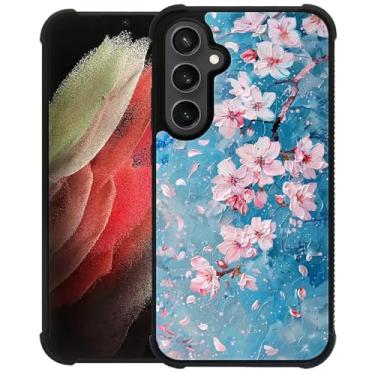 Imagem de WANKBLC Capa para Samsung Galaxy S23 FE, proteção à prova de choque para homens mulheres antiderrapante para Samsung Galaxy S23 FE estilo aquarela flor de cerejeira padrão louco