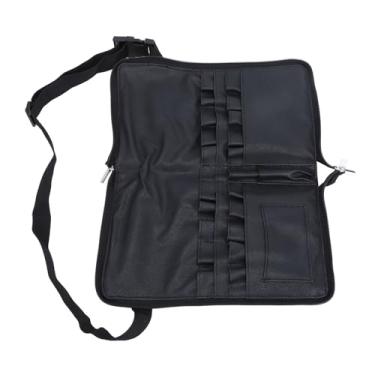 Imagem de Ymiko Bolsa Organizadora de Pincéis de Maquiagem Com Zíper, Porta Pincéis Cosméticos Portátil para Viagens e Uso Diário Estojo Compacto de Couro PU para Profissionais