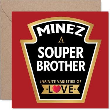 Imagem de Stuff4 Cartão de aniversário Brother - Souper - Cartão de feliz aniversário para irmão de irmã irmão, design de etiqueta de produto de 14 cm, cartões comemorativos de aniversário