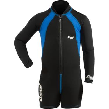 Imagem de Cressi Roupas de banho de manga comprida para meninas, preto/azul, grande EUA