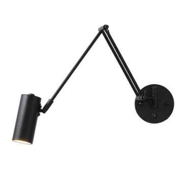 Imagem de Lâmpada de Parede Quarto Lado da Cama Aplique Leitura Braço Telescópico Rocker Longo Rotativo Plegável Luz Simples Luxo Estudo Iluminação Interior Est