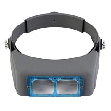 Imagem de uhyOHF Lupa, lupa de cabeça mãos livres 1,5X 2X 2,5X 3,5X com lentes destacáveis, lupa iluminada montada na cabeça para leitura, lupa de joias, relógio e reparo eletrônico (