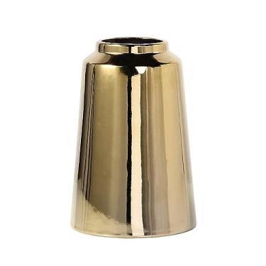 Imagem de YYBOES Vasos para flores, vasos decorativos de cerâmica criativos, vasos decorativos de arte doméstica, vasos florais minimalistas dourados para sala de estar, adequado para lareira, quarto, cozinha