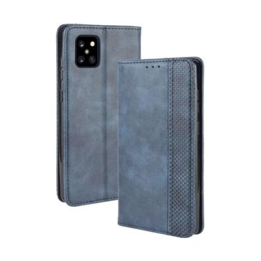 Imagem de Capa flip de couro para Samsung Galaxy Note 10 Lite,Flip magnético retro,Caso de telefone de couro PU,Design de carteira com 3 slots de cartão e 1 clipe de dinheiro -Blue