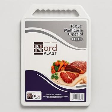 Imagem de Tábua de Corte de Plástico para Churrasco, Frutas, Legumes, Carnes Medida 35X21 Para Uso Diário (Branca)