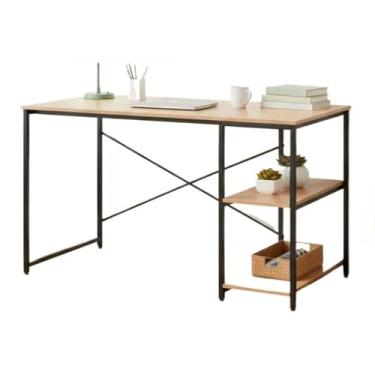 Imagem de Mesa Escrivaninha Home Office Industrial com 120cm 2 Prateleiras lateral