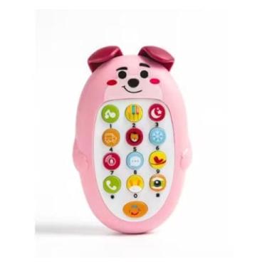 Imagem de Celular Telefone Infantil De Brinquedo Interativo Música Sons Educativos Luzes Mordedor Sensorial Fase de Dentição Presente Natal Aniversário Dia Das Crianças Brinquedo Mordedor 2 em 1 Baby Phone +50 Sons