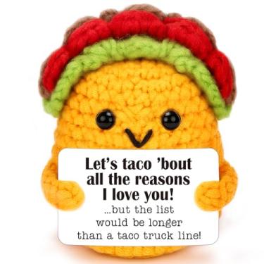 Imagem de Mini Gifts for Him Her Couple Valentine’s Day Anniversary Birthday Gift Handmade Crochet Taco I Love You Gifts for Women Men Boyfriend Girlfriend Husband Wife Long Distance Relationship Taco Tuesday