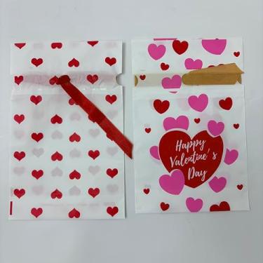 Imagem de JOINDO 50 peças de brindes de dia dos namorados para crianças em classe, petiscos de 15 x 23 cm e pequenos presentes, cordão de fita, embalagem rápida e fácil de usar, fundo de pé, 3 estampas