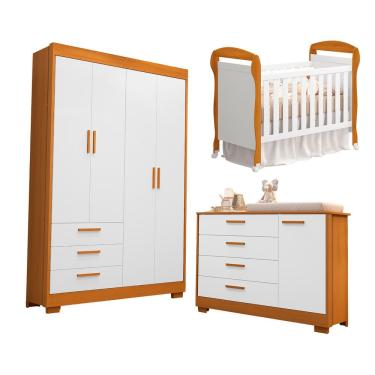 Imagem de Jogo De Quarto Para Bebe Danny Zaki Branco Com Savana - Moveisaqui