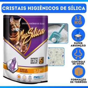 Imagem de Mec Silica 1,2Kg Areia Higiênica de Cristais Para Gatos - Mec Pet