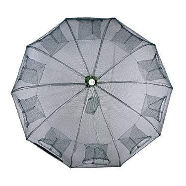 Imagem de Gaiola de Pesca Plegável Rede para Capturar Peixes Isca Lançar Pouso Peixe