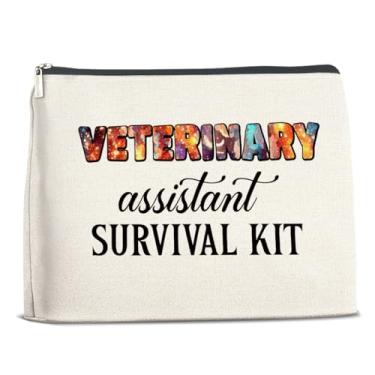 Imagem de Xxoace Bolsa de cosméticos para assistentes veterinários, presente de apreciação de tecnologia veterinária para mulheres, colegas de trabalho, amigas, aniversário e Natal bolsa de higiene pessoal de
