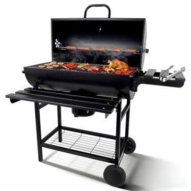 Imagem de HOSBITIA Churrasqueiras a carvão de 68,5 x 38 cm com capa para cozinhar ao ar livre, churrasqueira, quintal, churrasqueira, defumador