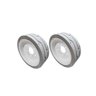 Imagem de HNARL 2 peças de pneu de roda 158436 158438 Pneu dianteiro e aro sem marcação 200x8 Aftermarket usado para modelos Skyjack SJIII3215 SJIII3219 SJIII3015