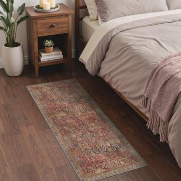 Imagem de GENIMO Tapetes de corredor de 6 x 12 cm para corredor, lavável na máquina, antiderrapante, tapete vintage, leve, macio para enrtyway, corredor, home office, cozinha, mocha tijolo