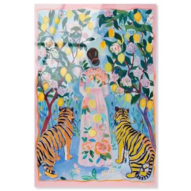 Imagem de Decoração de parede costeira com impressão acrílica no jardim do tigre por Art Remedy, pronto para pendurar, 40,6 x 61,8 cm