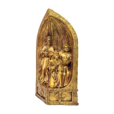 Imagem de Nishiyuenyi Estatueta de Natal em Resina, Escultura Criativa para Mesa, Decoração Religiosa de Natal, Presente, Ouro, Tamanho real