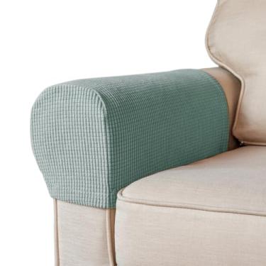 Imagem de BAHULA Capas elásticas para apoio de braço de elastano para cadeiras, sofás, poltronas, poltronas, poltronas, poltronas, poltronas e poltronas, antimanchas e laváveis, conjunto de 2, verde menta