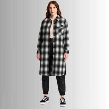 Imagem de Casaco Sobretudo Feminino Xadrez -Enfim-Feminino