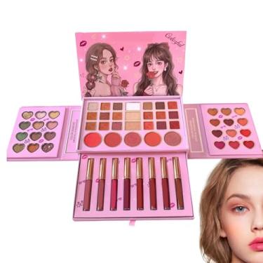 Imagem de Paleta de Maquiagem | Paleta Com 50 Cores De Sombra | Cosméticos Para Meninas - Para Mulheres Uso Diário Viagem Casamento Palco Festa Fantasia Carnaval Concerto Cosplay