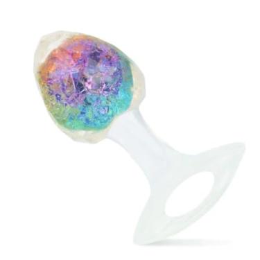 Imagem de Plug Anal Silicone Diamante Esfera Vidro Médio 9,1cm Brinquedo Anal Estimulador PL146M (COLORIDO)