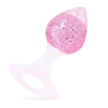 Imagem de Plug Anal Coração Pequeno Em Silicone Com Esfera De Vidro Interno Estimulador Anal Brinquedo Erótico PL148P (ROSA)