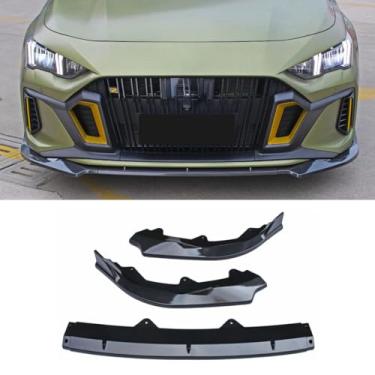 Imagem de Spoiler do para-choque dianteiro do carro parte de modificação do difusor de lábios compatível com EMPOW 2021+ capa protetora de para-choque acessórios de carro (preto vermelho)