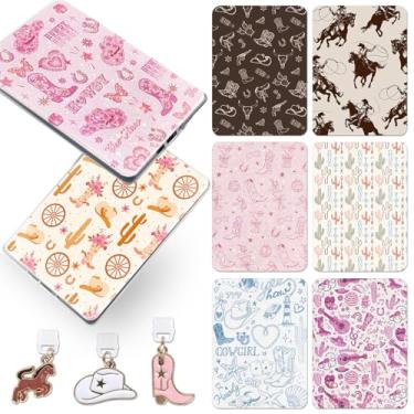 Imagem de Berirexrion Inserções de cartolina para capa transparente – 11 peças, decalque de pele de caubói ocidental, pingentes de plugue contra poeira para Kindle Paperwhite 11ª 12ª geração, acessórios para