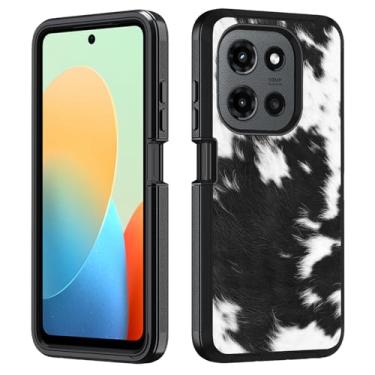 Imagem de FVAENDHIO Capa protetora para Moto G Stylus 5G 2025, resistente 3 em 1, híbrida, à prova de choque, à prova de impacto, para Motorola Moto G Stylus 5G 2025, estampa de vaca preta e branca