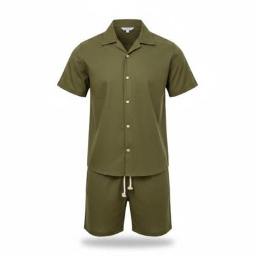 Imagem de Conjunto Masculino Linho Premium com Camisa e Short - Mitchelgutto, Ve