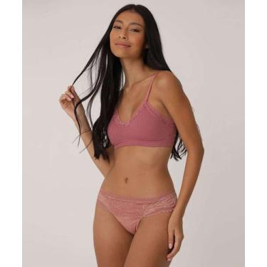 Imagem de Calcinha Fio Dental Recorte Renda Marisa-41000, Rosa, P