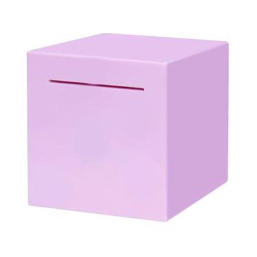 Imagem de Cargooy Cofre de porquinho adulto seguro para adultos deve quebrar para abrir cofrinho - caixa de economia ABS para dinheiro, adesivo faça você mesmo caixa segura para todos (12 cm) (roxo)