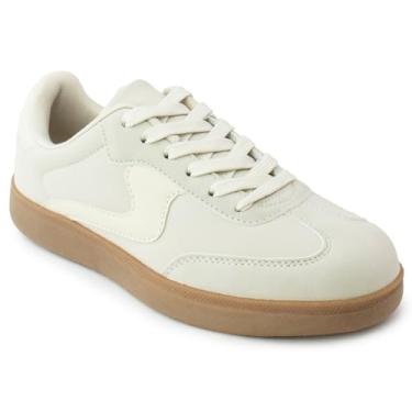 Imagem de RF ROOM OF FASHION Tênis feminino casual de cano baixo moderno moderno, Poliuretano bege - Novo, 40