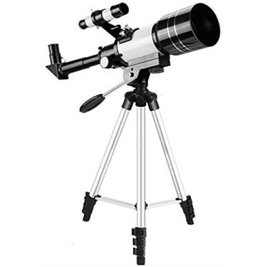 Imagem de Refratores de telescópio 70 mm abertura 400 mm montagem telescópio refratador astronômico para crianças e iniciantes telescópio portátil de viagem com tripé (cor: pacote A) (embalagem B)