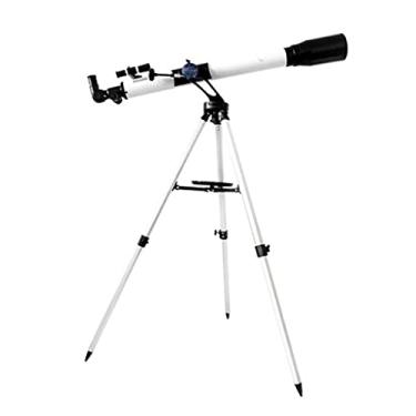 Imagem de pcagfaajmh Telescópio astronômico educacional infantil, refrator para iniciantes de 70 mm, monoscópio compacto, para viagem, decoração de casa, mira com extensor de ocular, branco (branco)