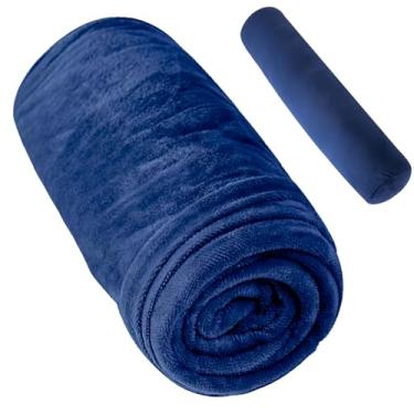 Imagem de 1 MIDDLE ONE Capa de almofada de substituição para almofada reforçada, capa de travesseiro de corpo redondo, fronha para travesseiro de rolo longo (azul, 35 x 7,87 polegadas)