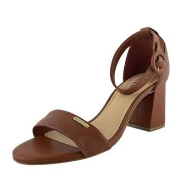 Imagem de Sandália Feminina Salto Médio Couro Conforto Bottero-Feminino